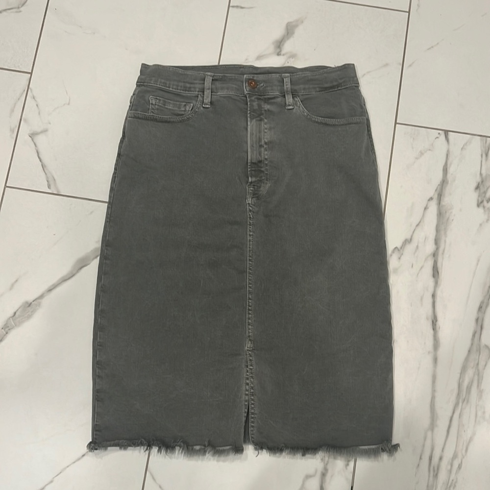NSF Stretchy Denim Skirt, sz 30, Military Green, NWOT